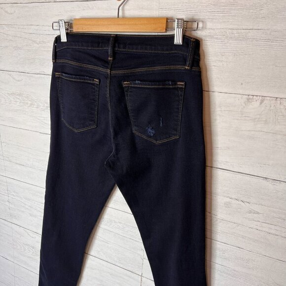 J Brand Jeans Womens Size 28 Dark Washed Cropped Distressed Indigo Exposure - Picture 13 of 16